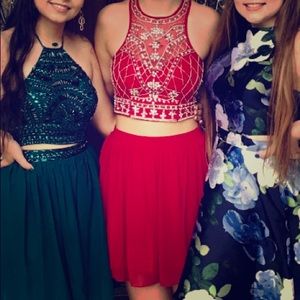 Red embellished homecoming/prom  dress